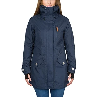 Imagen de Berydale parka funcional de mujer, impermeable y cortavientos, transpirable, versión ligera para primavera a otoño, Azul sin forro, L