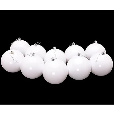 Imagen de Toyland® 10 Bolas de Navidad Colores extragrandes 100 mm Decoraciones para árboles (Blanco)