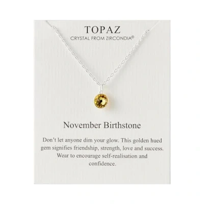 Imagen de Philip Jones Collar con piedra natal de noviembre (topacio) creado cristales Zircondia®