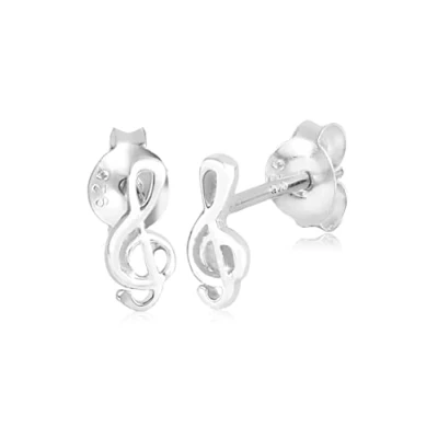 Imagen de Elli pendientes Mujeres de botón Clave musica melodía en plata ley 925