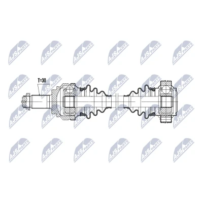 Imagen de NTY NPW BM 212 Árbol de Transmisión Eje trasero izquierda 620mm automática BMW: 3 Touring, Sedán, Coupé