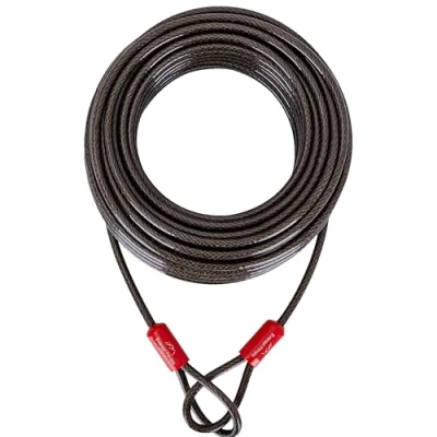 Imagen de EVEREST FITNESS Candado de Bicicleta Doble Bucle Cable Acero Plastificado Antirrobo para Bici Moto Casco Patinete Electrico Cadena Seguridad Bicicletas