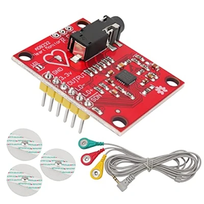 Imagen de ICQUANZX Módulo ECG AD8232 EKG medición Pulso Sensor de frecuencia cardíaca Kit vigilancia para Arduino con Cable.