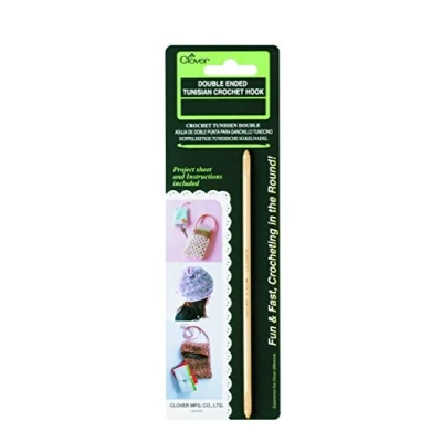 Imagen de clover Aguja de Ganchillo tunecina Doble Extremo (J/6,0 mm), Bambú, Multicolor, 6 mm
