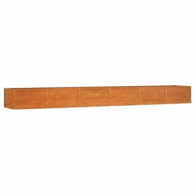 Imagen de vidaXL Arriate Oxidado, Jardinera Elevada, Mesa de Cultivo, Maceta Rectangular para Jardín Balcón Patio, Acero Corten 480x80x45 cm