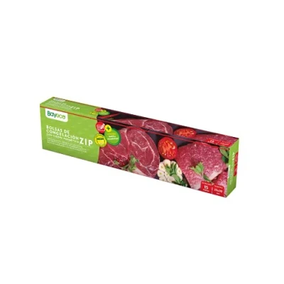 Imagen de Bayeco Siente tu Hogar Bolsas De Congelación Medianas Cierre Hermético Zip Conserva Con Facilidad Tus Alimentos Cómodo Dispensador Pack 15 Unidades, color Azul, 25x30cm
