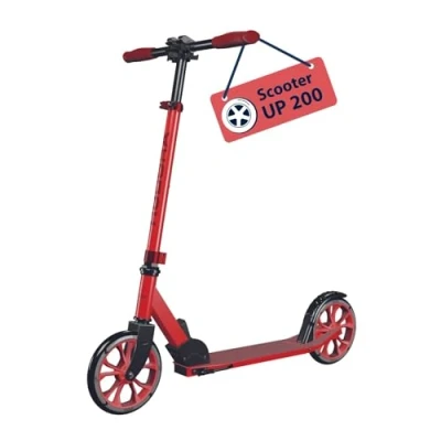 Imagen de HUDORA Scooter Up 200 Patinete de aluminio silencioso para hasta 100 kg Ajustable en altura y plegable sin vibraciones niños, adolescentes adultos