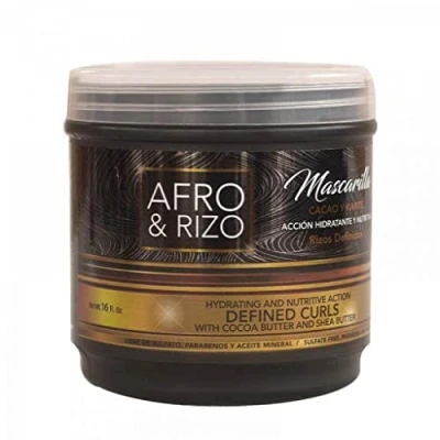 Imagen de Máscara para el cabello Afro &amp; Rizo, humectante profundo, manteca de cacao, karita, parabenos y aceites minerales, ideal afro, rizado.