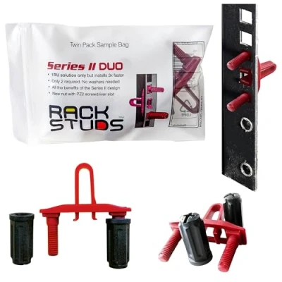 Imagen de Rackstuds DUO2 1RU Serie II Solución Universal para Montaje en Rack, Alternativa Fácil a Tuercas y Tornillos, Esencial Racks de Red, Hardware Seguro, 2 Pack Muestra