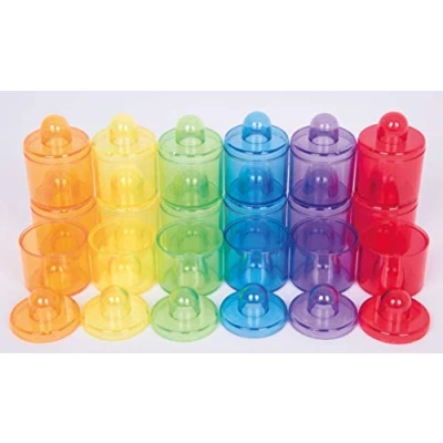 Imagen de TickiT 73105 Translucent Colour Pot Set, 42 mm Dia, 18 Pieces,
