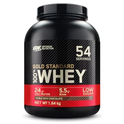 Imagen de Optimum Nutrition Gold Standard 100% Whey, Proteína en Polvo, Sabor Doble Chocolate Rico, 1.62kg, 54 Servicios