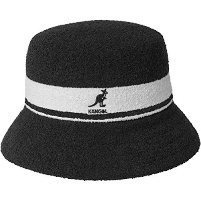 Imagen de Kangol Bermuda Stripe Bucket Unisex Sombrero, Talla: Large, Black