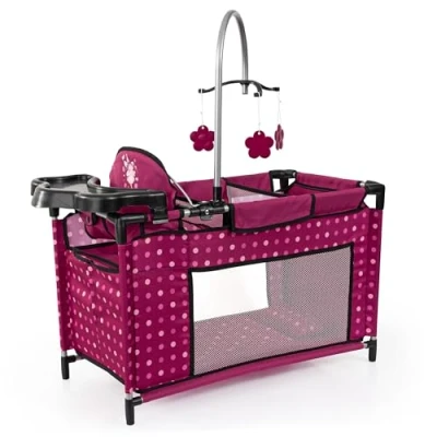 Imagen de Bayer Design 62667AA Cama de muñecas, Almohada, Manta, trona integrada, móvil, Accesorios para muñecas