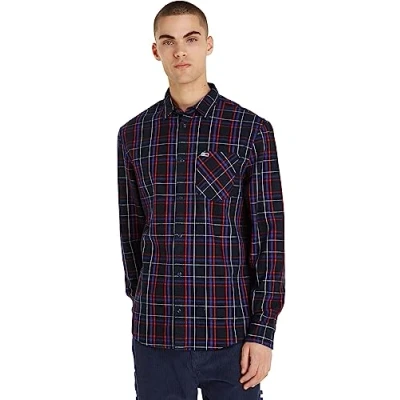 Imagen de Tommy Jeans Men Check Pocket Shirt Casual, Multicolor (Desert Sky Check), M
