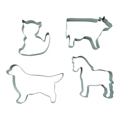 Imagen de BekkiB Juego de 4 cortadores galletas &quot;animales granja&quot; Cortador acero inoxidable, apto para lavavajillas 880183