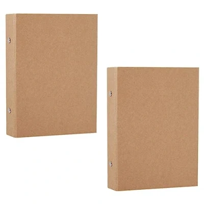 Imagen de Droagoct Carpeta de Anillas Recargable A5 2 Piezas, Bandeja Papel Kraft con para Agregar Hojas Sueltas, Carpetas