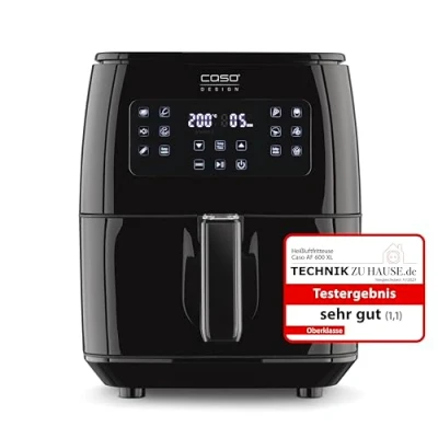 Imagen de CASO AF 600 XL Freidora de aire caliente grande con capacidad cesta 6 L, 12 programas automáticos, control táctil sensor, temporizador 1 a 60 minutos, extraíble (apta para