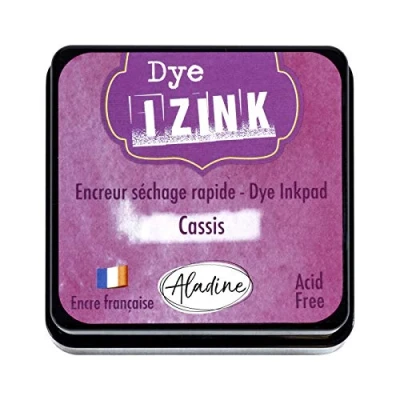 Imagen de Aladine Izink Dye Tinta de Secado rápido para Sellos y Plantillas Álbum Recortes Tarjetas Creativas Francesa Tamaño M 5 x cm Color Morado Grosella Negra