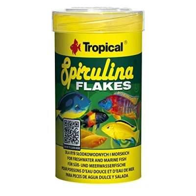 Imagen de spirulina Flakes 100ml / 20g Alimento con para Peces de Agua Dulce y Salada