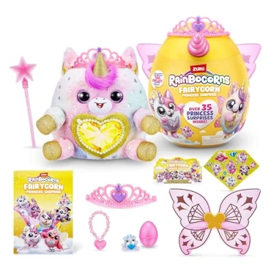 Imagen de Rainbocorns Fairycorn Princess Series 6 Ruby The Unicorn Peluche Coleccionable Sorpresas mágicas de Princesa, Animales Peluche, calcomanías (Unicornio)