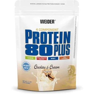 Imagen de Weider Protein 80 Plus, Proteina de suero leche, Sabor Cookies &amp; Cream, 500 gr