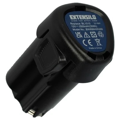 Imagen de EXTENSILO Batería reemplaza Black &amp; Decker BL1110, BL1310, BL1510, LB12, LBX12, LBXR12 para Herramientas eléctricas (2500 mAh, Li Ion, 12 V)