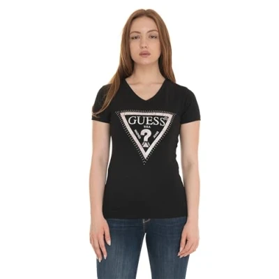 Imagen de Guess Python Triangl Camiseta estampada, Mujer, Talla: XS, Jet black