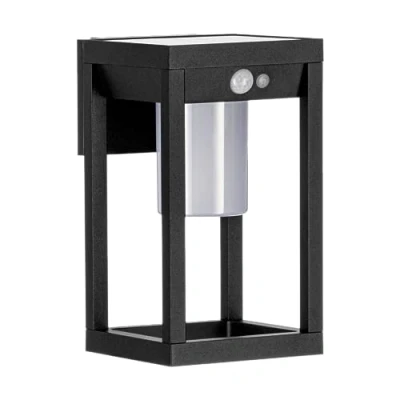 Imagen de EGLO LED Martano lámpara solar de pared, para exteriores con detector movimiento, aplique sensor, aluminio negro y plástico blanco, IP44