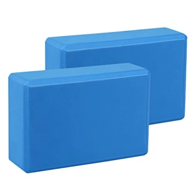 Imagen de Exerz Bloques de Yoga 2 Piezas Cómodo Ladrillo Yoga/Bloque Espuma/Antideslizante Ligero y fácil Usar (Azul)