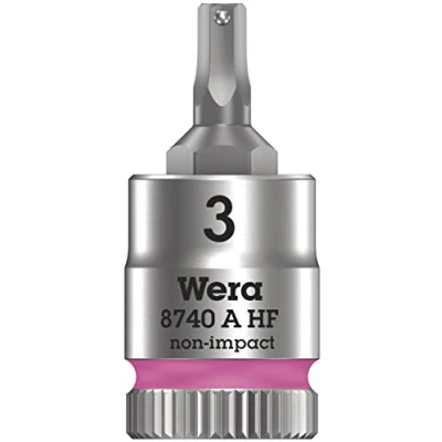 Imagen de WERA 05003332001 8740 A HF Hex Plus 3,0 x 28 mm Vaso de punta Zyklop con función retención 1/4&quot;