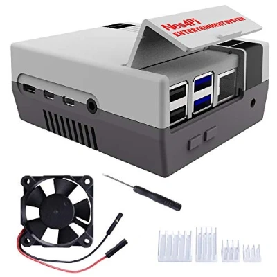 Imagen de DVOZVO Retro Gaming Caja para Raspberry Pi 4 Modelo B, Cajas con Ventilador de enfriamiento Disipadores B