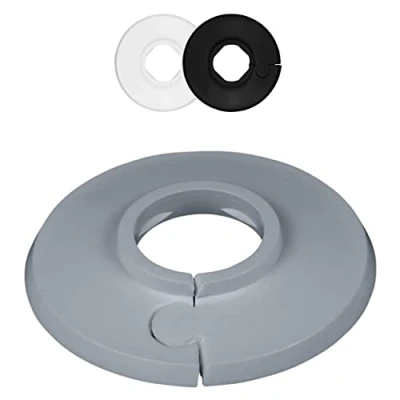 Imagen de FUX Rosetón individual para tubo de calefacción, 2 unidades, 8 mm 60,3 mm, cubierta tubo, rosetas, revestimiento, rosetas radiadores, polipropileno, en colores especiales (30 RAL 9016)