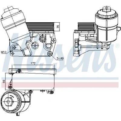 Imagen de NISSENS 91310 Radiador de aceite con alojamiento del filtro VOLKSWAGEN: Touareg I, Transporter 5, Multivan 5 (7HM