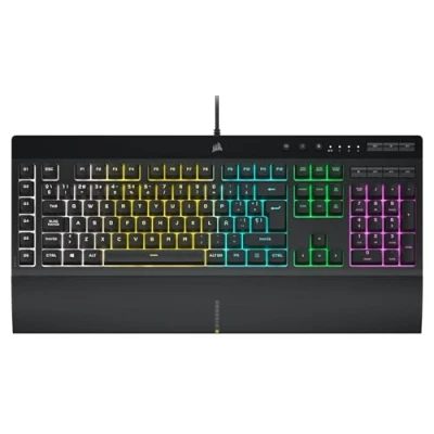 Imagen de Teclado gaming Corsair K55 PRO, Con cable, USB, Retroiluminación RGB, 5 zonas, IP42, Anti ghosting, Negro