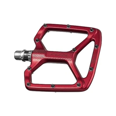 Imagen de Funn Python Pedales Planos de Bicicleta Plataforma Ancha para BMX/MTB Montaña, Eje CrMo 9/16 Pulgadas (Rojo)