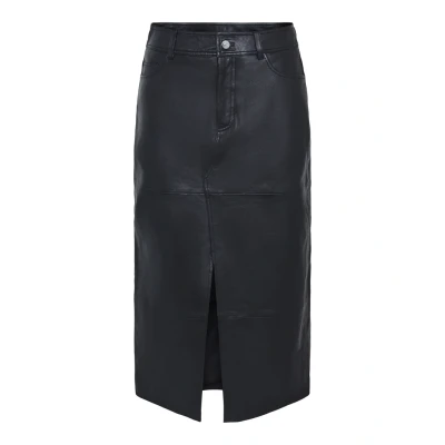 Imagen de YAS Yasmina LONG Skirt Falda de cuero, Mujer, Talla: XS, Black