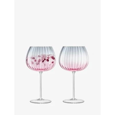 Imagen de Lsa Dusk Balloon Goblet, Rosa/Gris, 650ml, Paquete de 2, Cristal