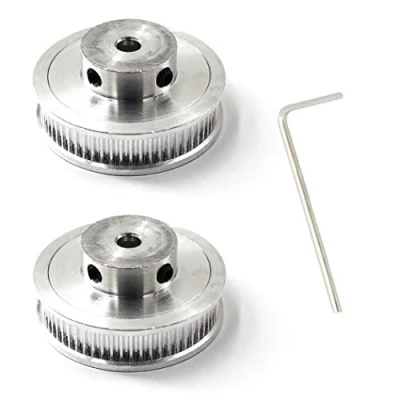 Imagen de polea dentada 60 dientes diámetro 5mm ancho de la correa 10mm para impresora 3d(Pack of 2,llave incluida)