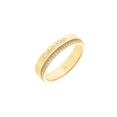 Imagen de Calvin Klein Minimal Linear Anillo goldcoloured, Mujer, Talla: 56, Gold coloured