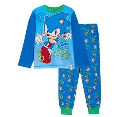 Imagen de Sonic The Hedgehog Pijama niños, Juego de Sega en Camiseta Longitud Completa + Conjunto Pantalones salón