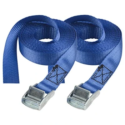 Imagen de Master Lock 4363EURDAT Cinchas de Amarre con Hebilla Zamak, Envase 2, Azul, 2.5 m x 25 mm