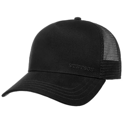 Imagen de Stetson Gorra Classic Cotton Trucker Small Hombre de Malla béisbol Camionero Snapback, con Visera, Visera Verano/Invierno Talla única Negro