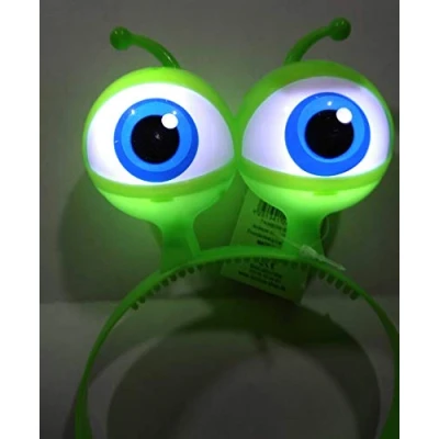 Imagen de Diadema con luz LED diseño de ojos parpadeantes alien, color verde