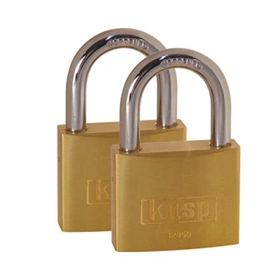 Imagen de Kasp K12050D2 Candado de latón, 50 mm, pack doble, cierre simultáneo