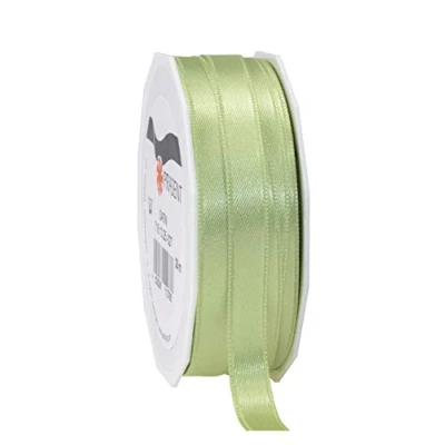 Imagen de C.E. PATTBERG PRÄSENT cinta regalo satén color verde pastel, 25 m de raso para envolver regalos, 10 mm ancho, decoración y manualidades, decorativa versátil