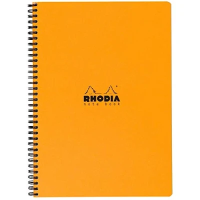 Imagen de RHODIA 193008C Cuaderno espiral A4+ cuadrados pequeños 160 Páginas amovible papel Clairefontaine Blanco 80 g/m² Tapa blanda y resistente Naranja