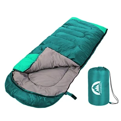 Imagen de Saco de Dormir para 3 Estaciones (Verano, Primavera, otoño) Clima cálido y Fresco, Ligero, Impermeable, Uso en Interiores Exteriores niños, Adolescentes Adultos, Camping, Senderismo,
