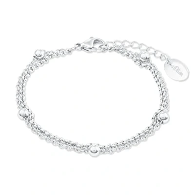 Imagen de s.Oliver pulsera de acero inoxidable señoras brazo joyas, 16+4 cm, plata, Viene en caja regalo joyería