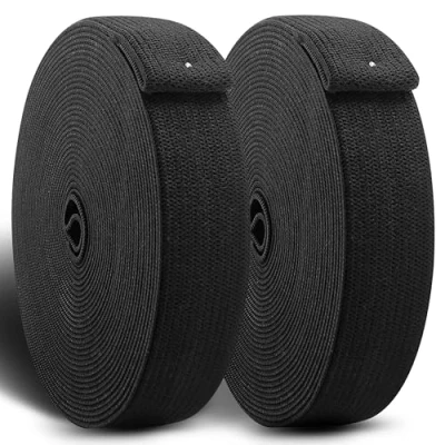 Imagen de CZ Store® Cinta Elástica DE Costura 20MM 15MTS Largo ✮GARANTÍA POR VIDA✮ SET 2 Poliéster Elástico, Accesorios para Tejer, Correa Resistente Ropa, Pantalones Negro