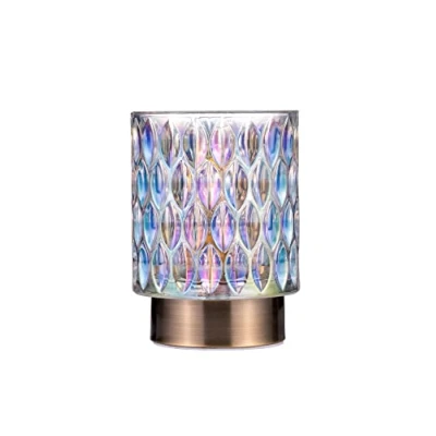 Imagen de Pauleen 48241 Clear Glamour Lámpara de Mesa Móvil Cristal Temporizador 6H Batería sin Cable Dicroico/Latón, Dicroico